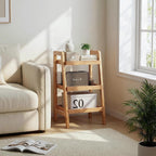 Solid Wood Ladder Shelf, 3 Tier Open Bookcase Storage Shelf