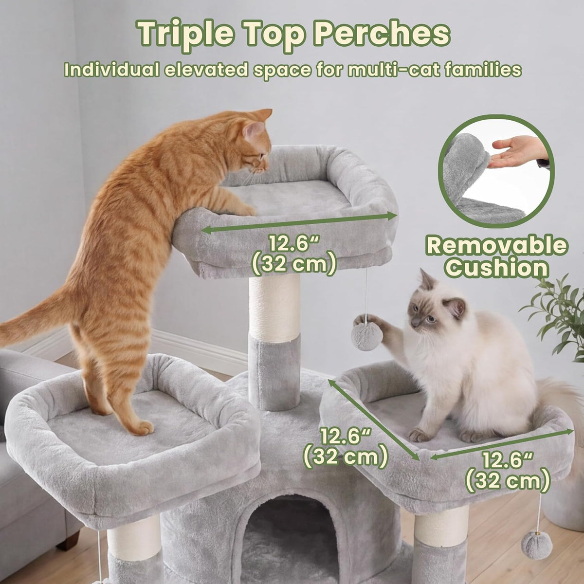 Cat Tree, 81.1" Tall Heavy Duty Cat Tower for Large Cats VCT032W