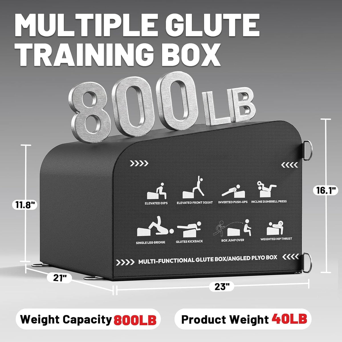 Hip Thrust Box Multifunctional Angled Glute Box for Hip Strength Ab Workout
