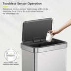 EKO 21 Gallon Touchless Motion Sensor Kitchen Trash Can, Stainless Steel