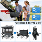 Suteck Double Camping Chair with Canopy, 660lbs Folding Loveseat with Shade