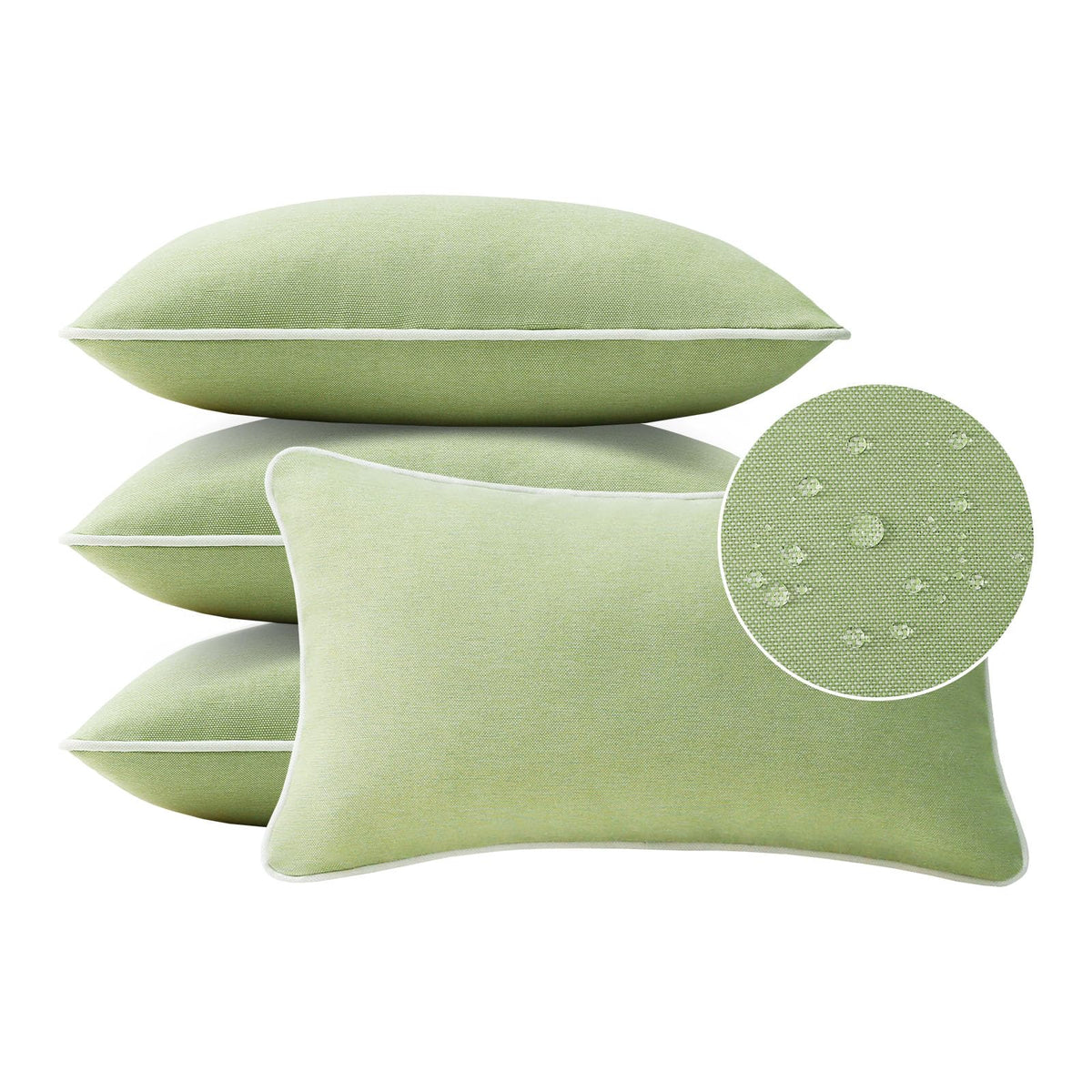 Sunbrella Decorative Outdoor Water Repellent Throw Pillows with Inserts, Set of 4, 18" x18" Pillows for Patio, Backyard, Bed, Couch, and Patio Furniture, Specrtum Pebble