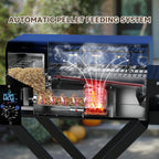 ONLYFIRE GRILLS BBQ Wood Pellet Grill Smoker with Foldable Cart, Blue GS342