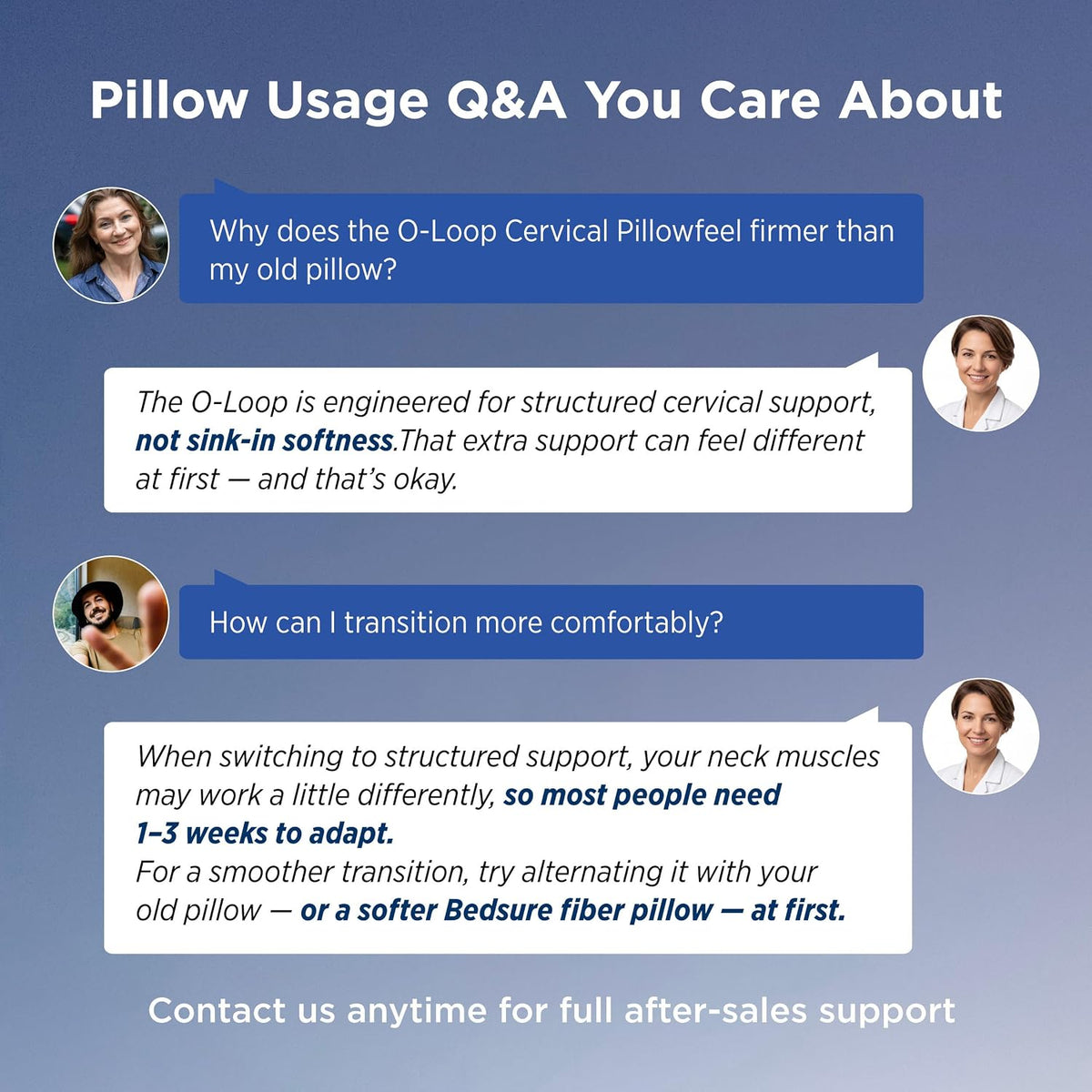 Bedsure Cervical Neck Pillow - Ergonomic Orthopedic Memory Foam Pillows