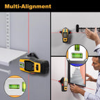 PREXISO 2-in-1 Stud Finder with Laser Level, Rechargeable Cross Line Laser
