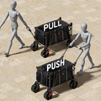 EVER ADVANCED Folding Push Wagon with Brakes, Portable Shopping Cart