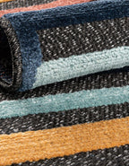 Unique Loom Belize Outdoor Collection Area Rug - Altun (7' 10" x 10' Rectangle, Charcoal/ Light Blue)