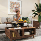 HAIOOU Lift Top Coffee Table with Storage for Living Room 35.4" Walnut