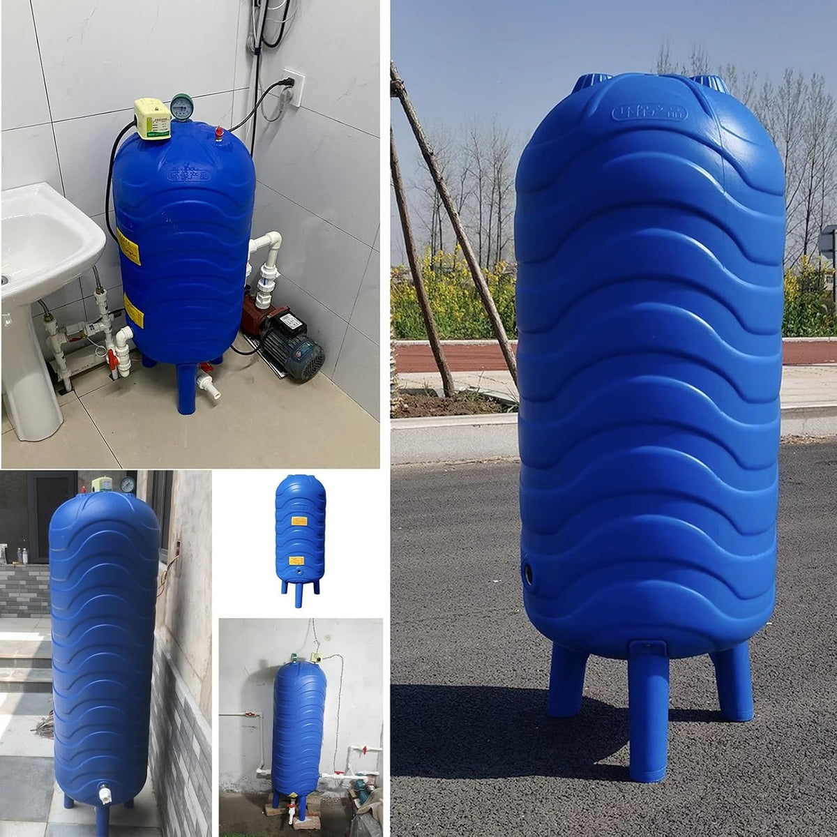 Cistern Water Pressure Tank Residential Garden Water Heater, Large-Capacity Well Tanks for Agricultural Irrigation/ Domestic Water/ Wells, Pressure Tank 10 20 25 30 35 40 50 60 Gallon ( Size : 80x35cm
