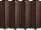 Sorbus Foldable Room Divider, Mesh Privacy Screen (8 Panel, Chocolate)