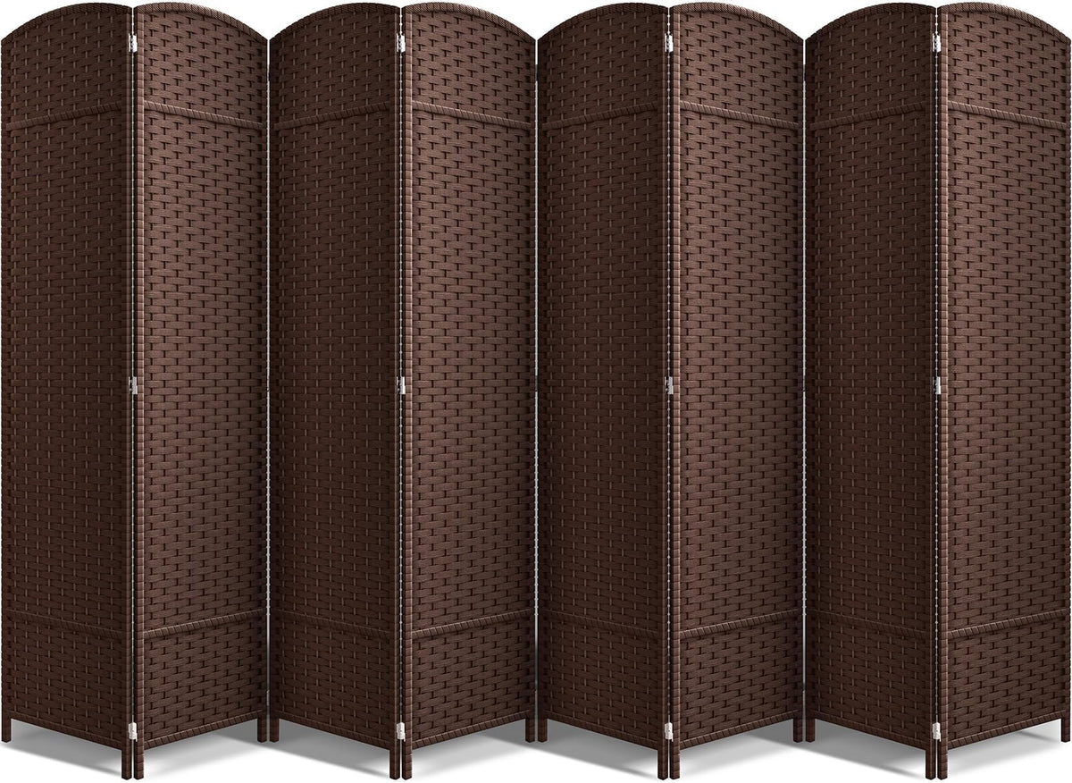 Sorbus Foldable Room Divider, Mesh Privacy Screen (8 Panel, Chocolate)