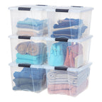 IRIS USA 6-Pack 54 Quart Storage Bins with Lids, Clear