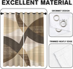 Mid Century Blackout Curtains & Gifts, Thermal Insulated Room Darkening Grommet Drapes for Bedroom Living Room, Minimalist Modern Abstract Window Treatments, 108 Inch Drapes 2 Panel Set
