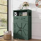 Farmhouse Storage Cabinet with Drawers, Small Kitchen Pantry Cabinet, White