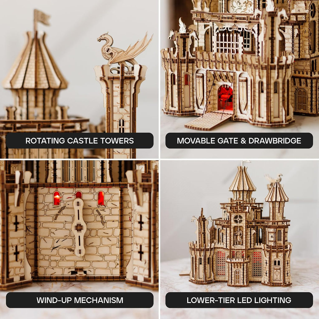 Wood Trick Dragon Castle 3D Wooden Puzzles for Adults to Build