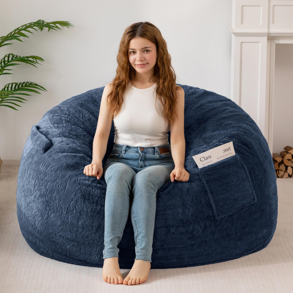 MAXYOYO Bean Bag Chair, Soft Bean Bag Sofa with Supportive Foam Filling