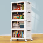 YFXCVSL 4 Tier Plastic Storage Bins with Lid 32QT, Stackable Storage Bins