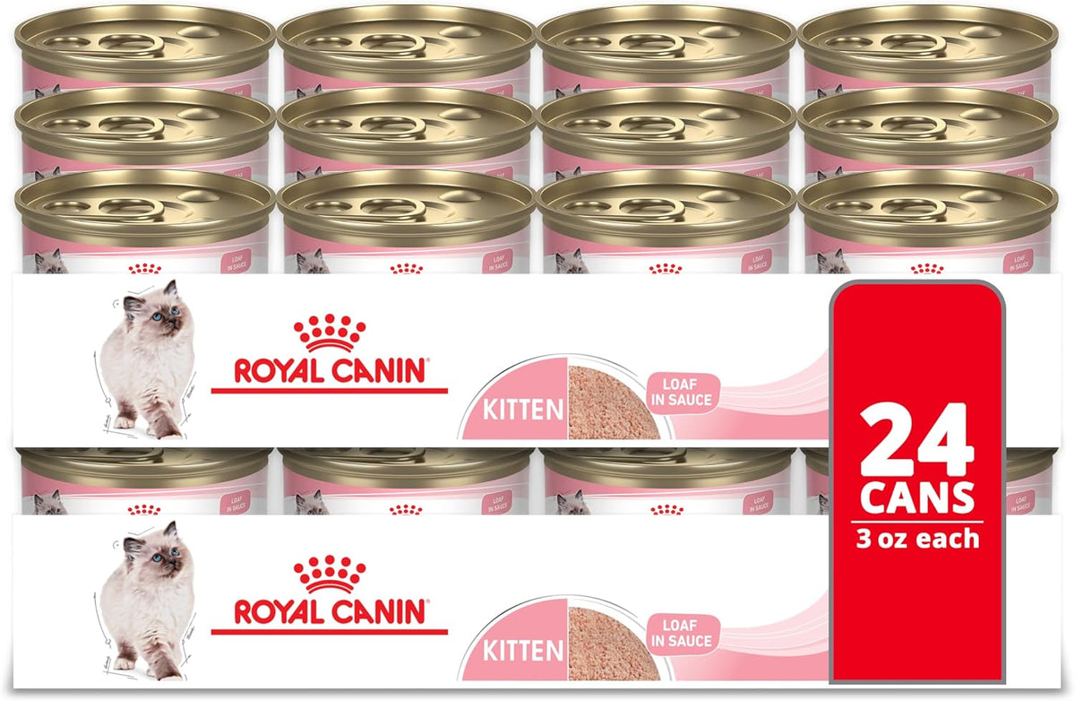 ROYAL CANIN Feline Health Nutrition Kitten Loaf in Sauce Cat Food, 3 oz (Pack of 24)