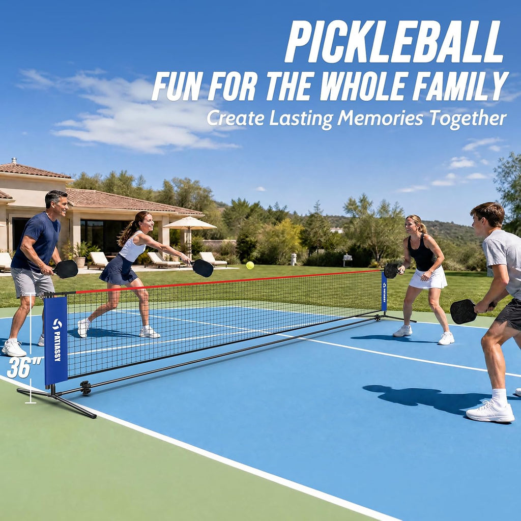 3-in-1 Volleyball Badminton Pickleball Net Set Adjustable Height