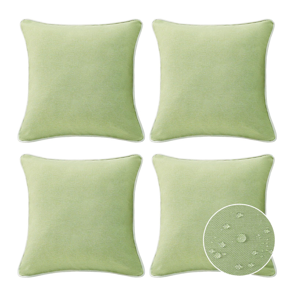 Sunbrella Decorative Outdoor Water Repellent Throw Pillows with Inserts, Set of 4, 18" x18" Pillows for Patio, Backyard, Bed, Couch, and Patio Furniture, Specrtum Pebble