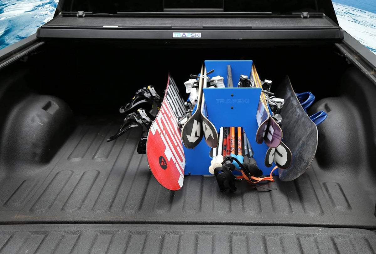 TRAPSKI All Mountain/Race/XC Ski and Snowboard Mobile Rack | Marine Grade HDPE Plastic | Made in The USA