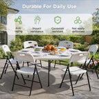 48 Inch Round Folding Table, Heavy Duty 550lbs Capacity, Foldable Design & Sturdy, Folding Dining Table for Camping, Party, Dining