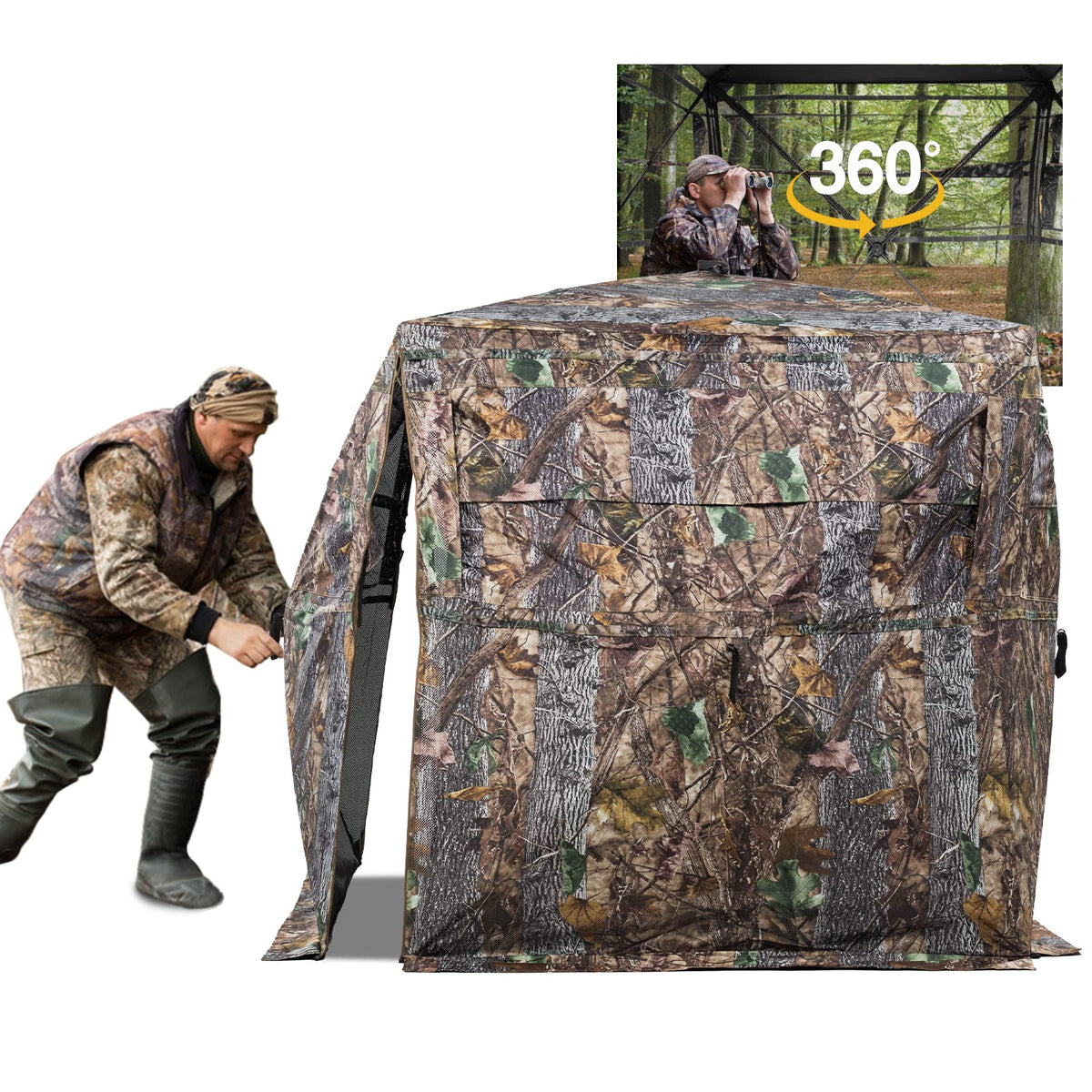 FUNHORUN Hunting Blind 270/360 See Through Deer Blind, Pop Up Ground Blind