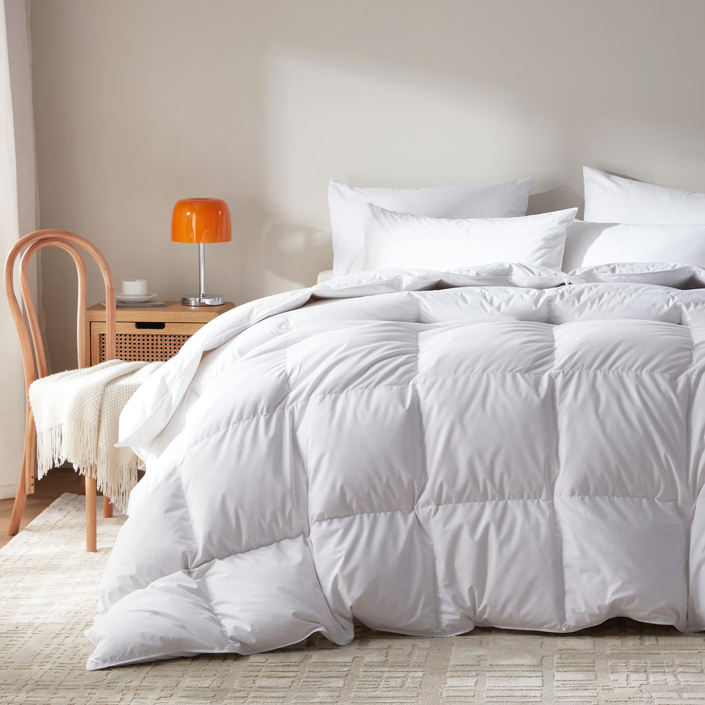 Goose Feather Down Comforter Queen,100% Organic Cotton Duvet Insert