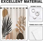 Boho Mid Century Blackout Curtains, Thermal Insulated Room Darkening Grommet Drapes for Bedroom Living Room, Modern Abstract Leaf Geometric Window Treatments, 108 Inch Drapes 2 Panel Set