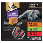 Sheba Perfect Portions Pate Wet Cat Food, Variety Pack, 2.6 oz, 48 ct