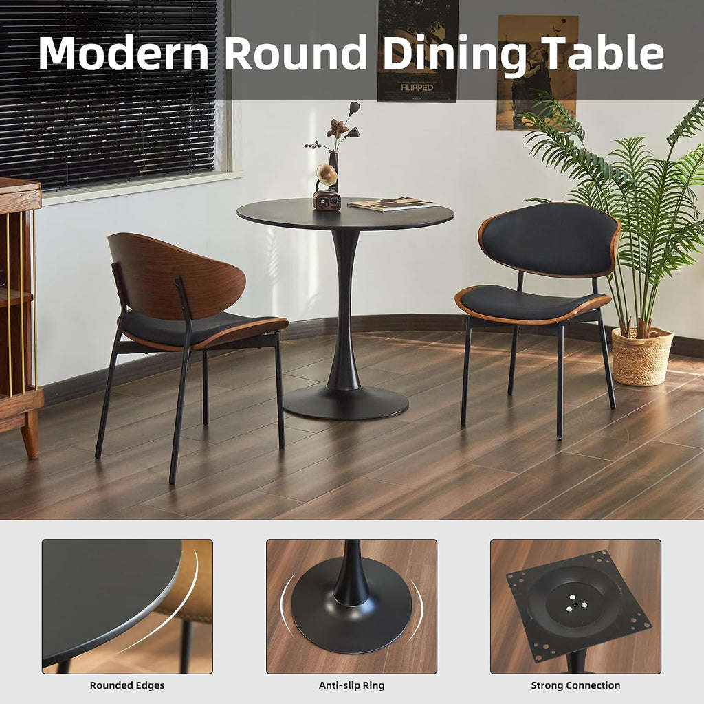 Round Dining Table, 31.5" Tulip Table (Black)