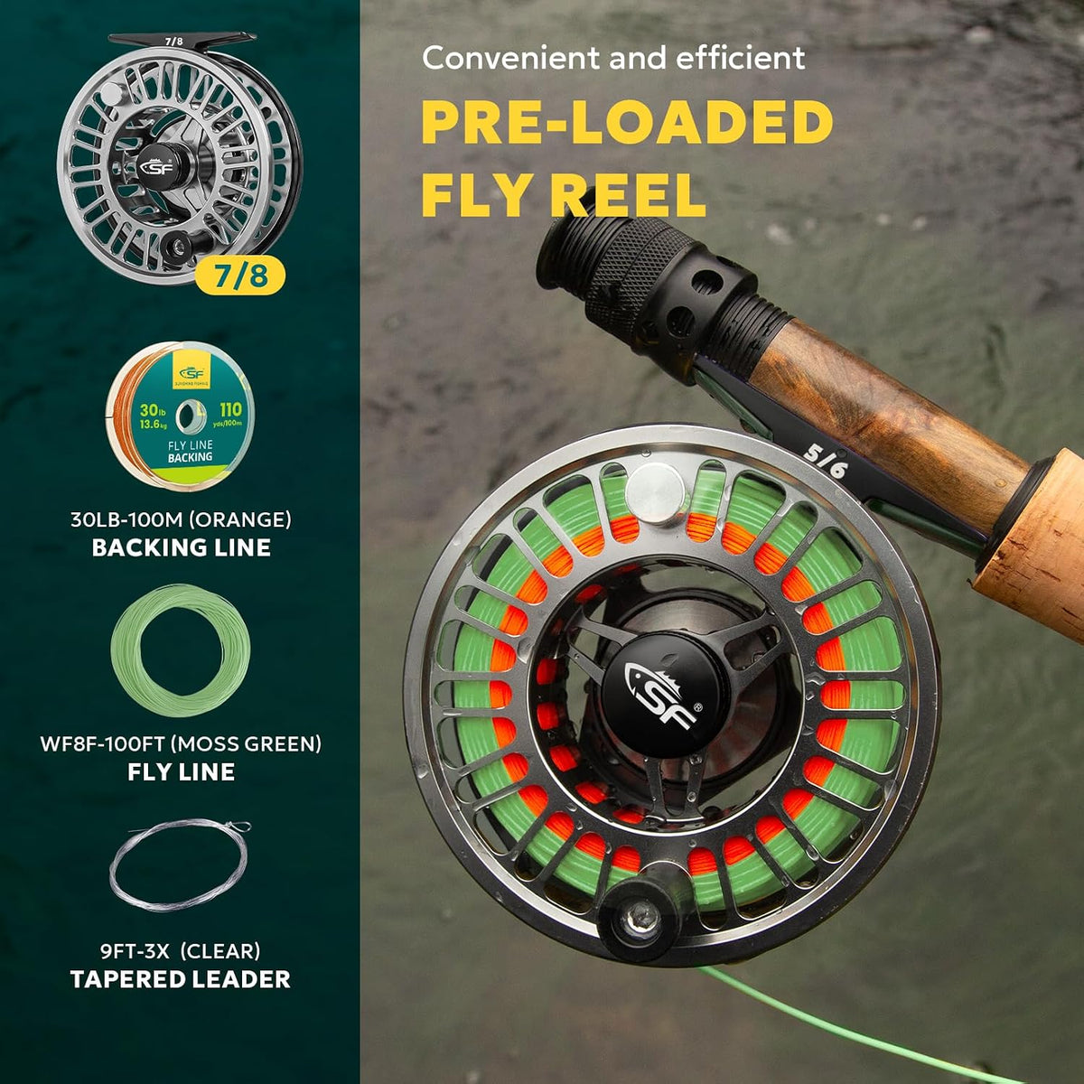 SF SF-003 Pro Fly Fishing Reel for Freshwater,CNC Precision Machining Process,Mid Arbor Design,Smooth Drag System,Lightweight Aluminum Body