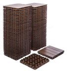68 Pcs Interlocking Deck Tile (11.42"x11.42"), 61.60 Sq.Ft Deck Flooring Outdoor Waterproof All Weather, Flooring Tiles for Balcony, Backyard, Indoor & Outdoor, Dark Gray