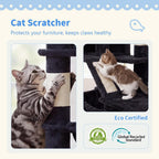 Heybly Cat Tree, 71-Inch-Tall Tower for Indoor Cats with 2 Perches HCT034G