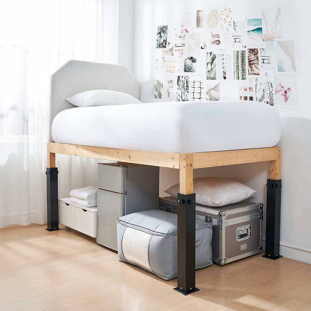 DormCo Suprima Ultimate Height Black Bed Risers - Carbon Steel