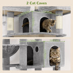 Globlazer Cat Tree Tower for Multiple Adult Cats, 82in, F82, Light Grey