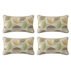 Outdoor Sunbrella Decorative Pillows Pack of 4, 20" x 12" Outdoor Pillow Set for Couch Bed Throw Patio Sofa, Airies Marble
