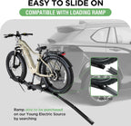 YOUNG ELECTRIC 100LBS. Capacity Aluminum 1-Ebike Rack for Bicycles and Electric Bikes, fits Car SUV Van RV and Trailer with 2" Receiver