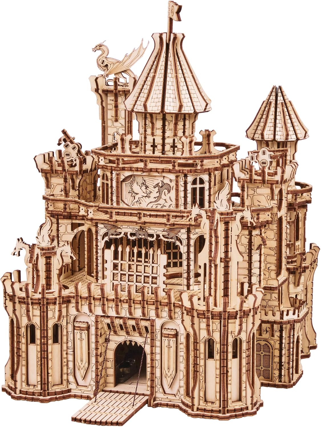Wood Trick Dragon Castle 3D Wooden Puzzles for Adults to Build