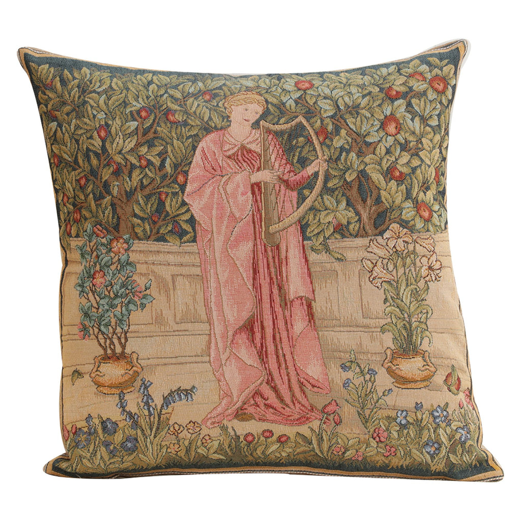 William Morris Kelmscott Tree Blue Tapestry Throw Pillow Cover 19 x 19 in
