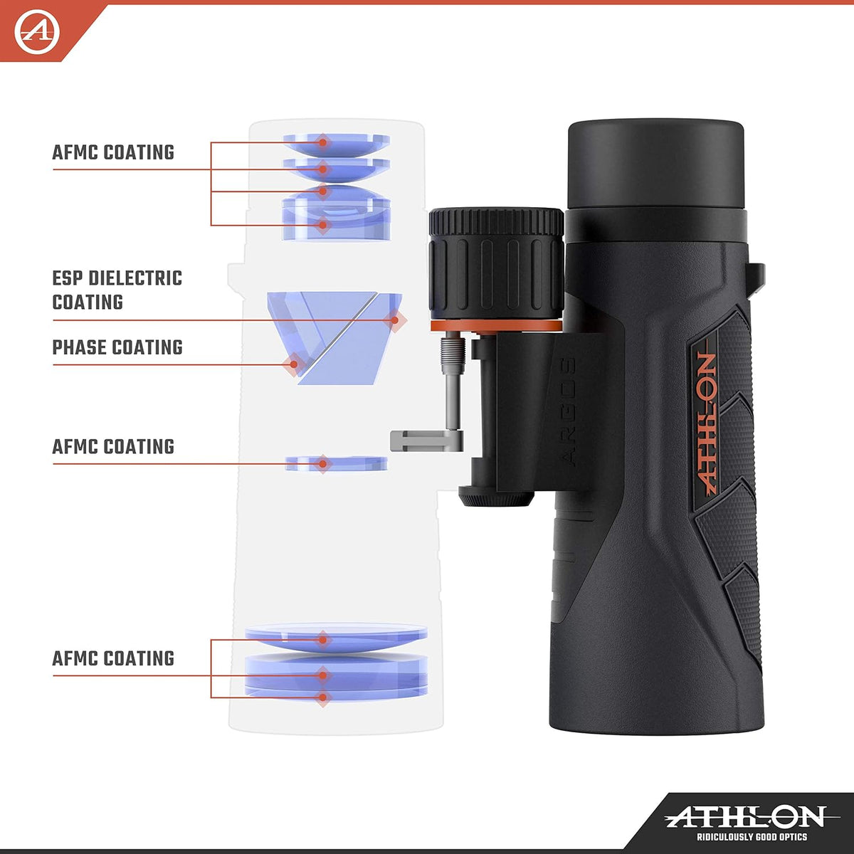 Athlon Optics 10x42 Argos G2 UHD Black Binoculars with Eye Relief for Adults and Kids, High-Powered Binoculars for Hunting, Birdwatching, and More