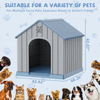 43 Inch Large Dog House Outdoor/Indoor,Plastic,Blue