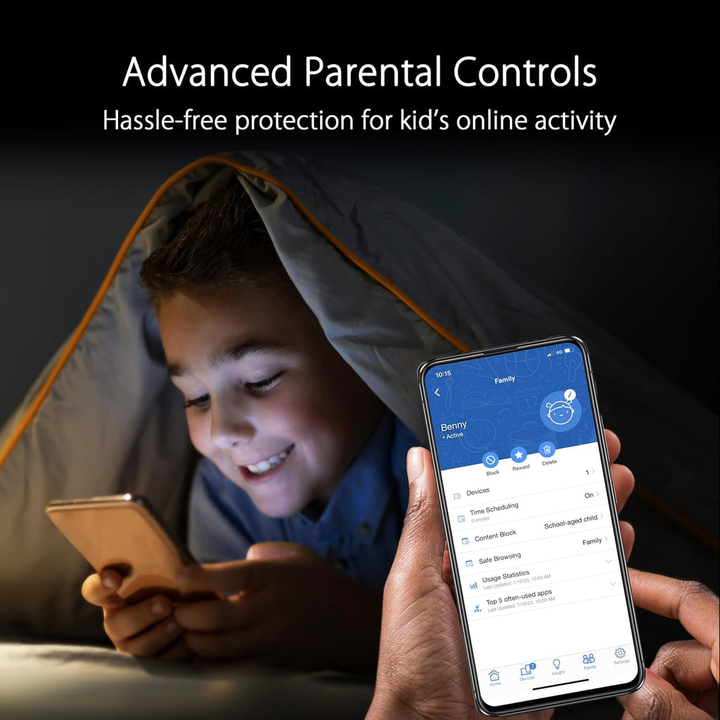 ASUS ZenWiFi Whole-Home Tri-band Mesh WiFi 6E System (ET9 3PK), Coverage up to 7,800 sq.ft, 7800Mbps, new 6GHz band, AiMesh, Lifetime Free Internet Security, Parental Control, EasySetup (Renewed)