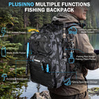 PLUSINNO Fishing Gear, Fishing Backpack with Tackle Box, Tackle Backpack