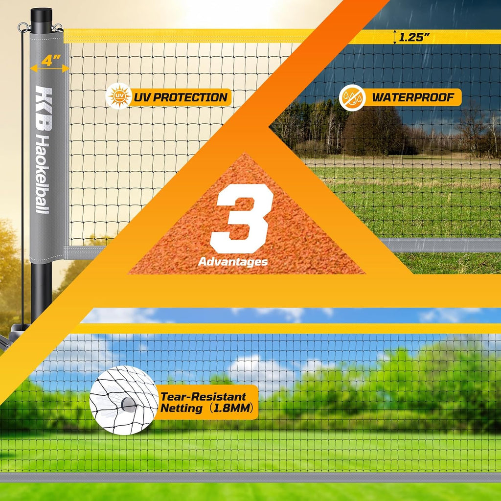Haokelball Badminton Set with Net Rackets Shuttlecocks for Backyards Games