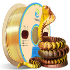 YOUSU 3D Printer Filament Silk PLA Filament Rainbow Color,1.75mm Tri Color PLA Filament 6kg Pack,1kg Spool.