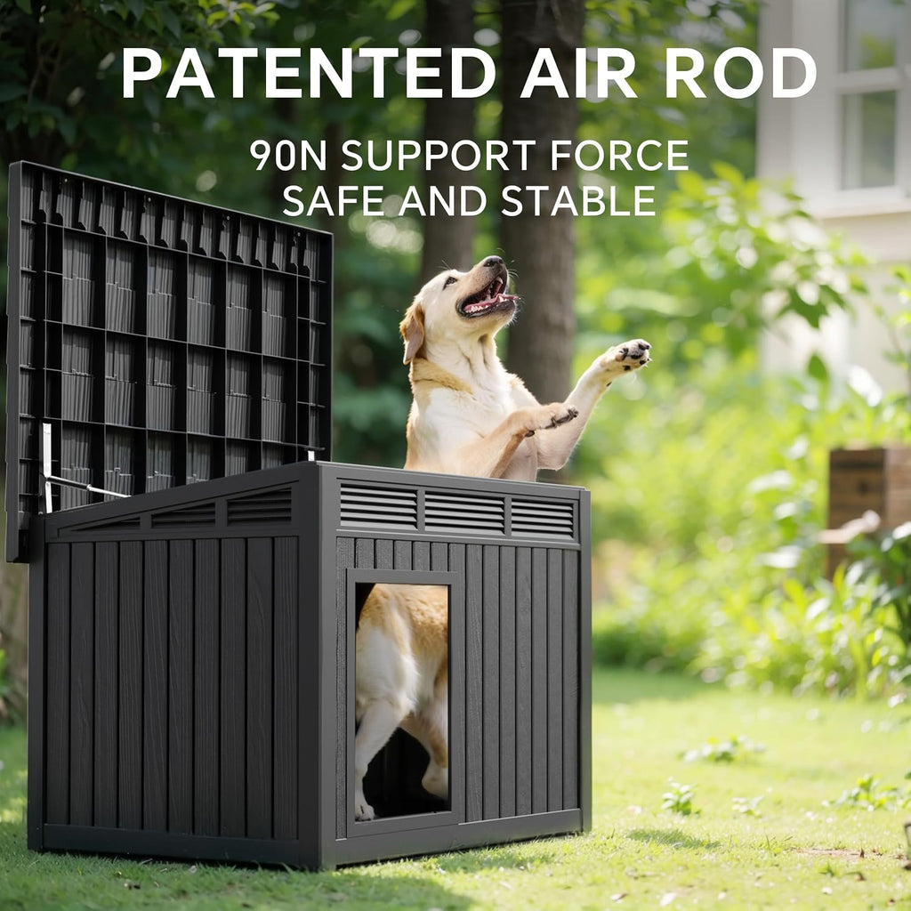 VIXZEN Dog House Outdoor & Indoor, Medium Size, Black