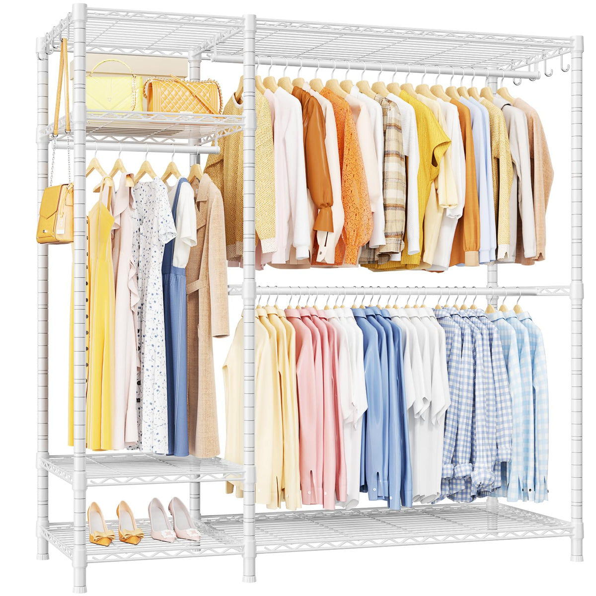 Ulif F7 Clothes Rack Heavy Duty, Clothing Racks for Hanging Clothes, Black