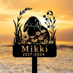 Custom Rabbit Bunny Grave Marker Bunny Memorial Garden Stake Rabbit Garden Decor Metal Sign Personalized Rabbit Bunny Name Yard Remembrance Stake Loss of Bunny Sympathy Sign