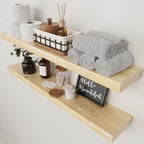 Solid Wood Floating Shelves for Wall 36 Inches Long, Walnut Wooden Shelf
